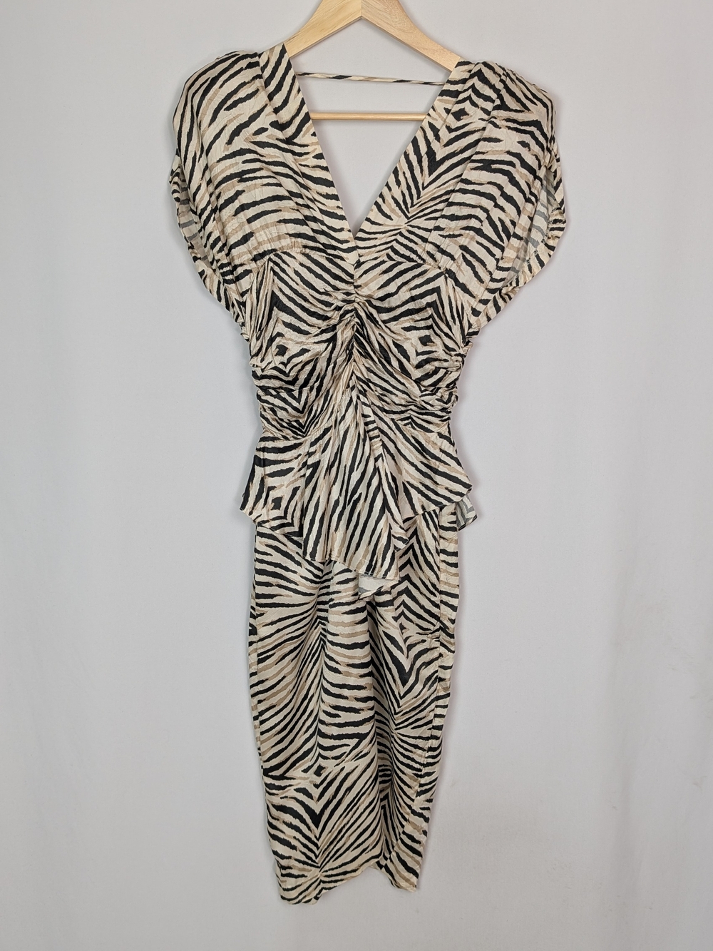 Vintage Jay Jacobs Zebra Print Ruched Dress